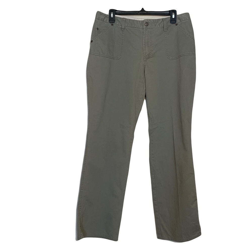Green Chinos with Flat Front and Belt Loops women’s size 12